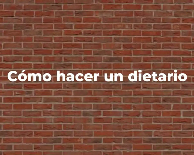 Cómo hacer un dietario