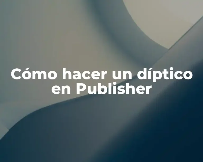 Cómo hacer un díptico en Publisher