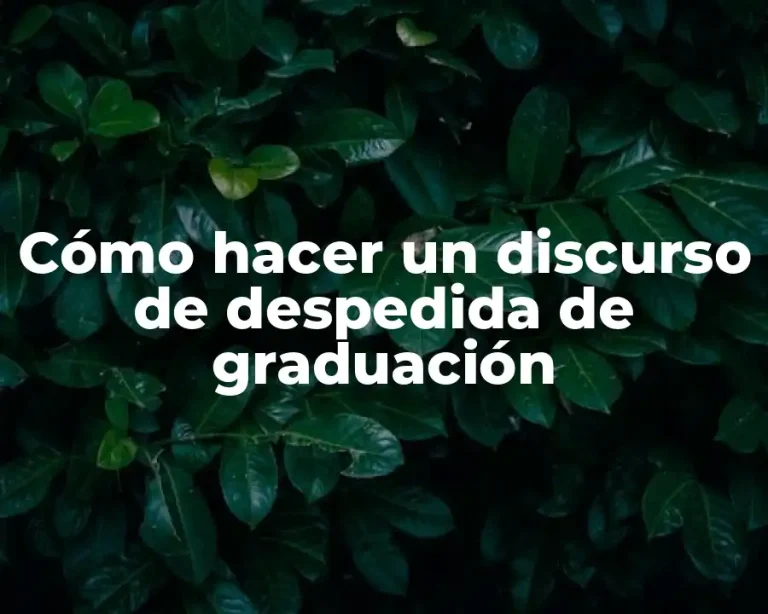 Cómo hacer un discurso de despedida de graduación