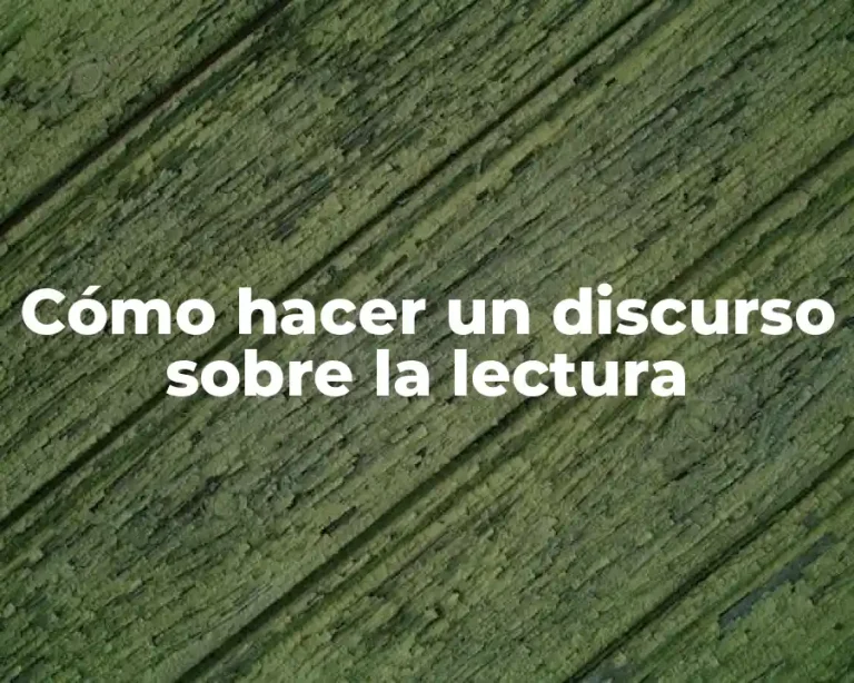 Cómo hacer un discurso sobre la lectura