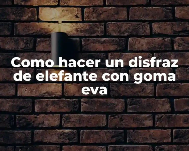 Como hacer un disfraz de elefante con goma eva