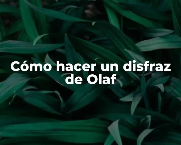 Cómo hacer un disfraz de Olaf