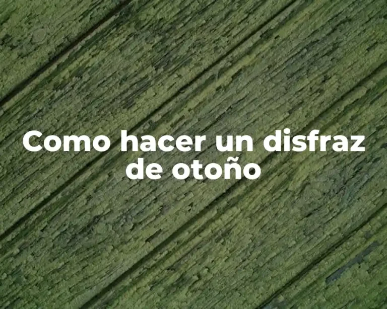 Como hacer un disfraz de otoño