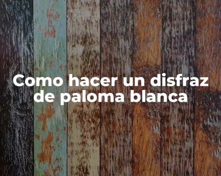 Como hacer un disfraz de paloma blanca