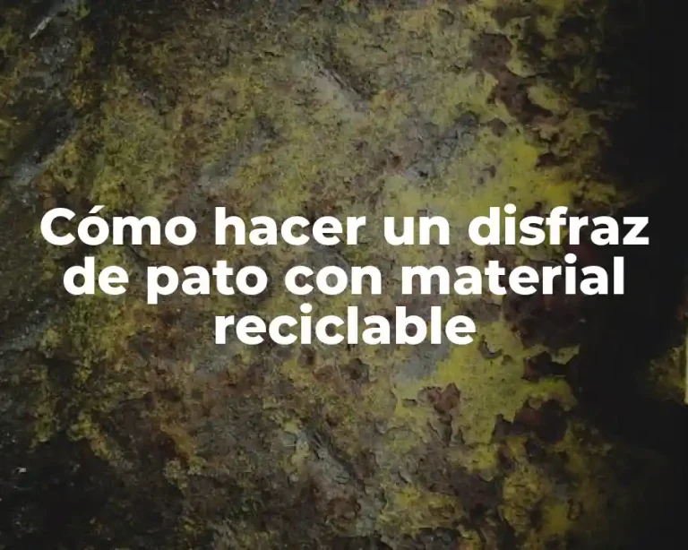 Cómo hacer un disfraz de pato con material reciclable