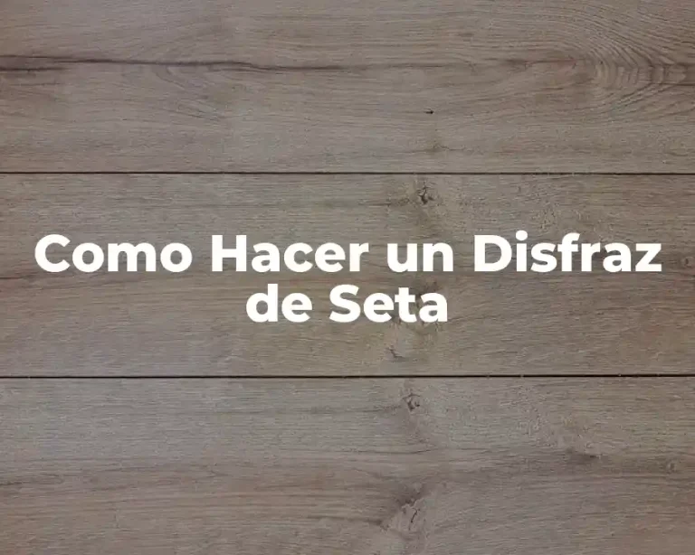 Como Hacer un Disfraz de Seta