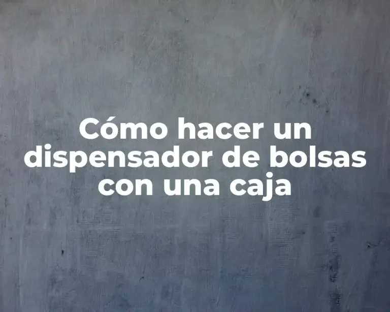 Cómo hacer un dispensador de bolsas con una caja
