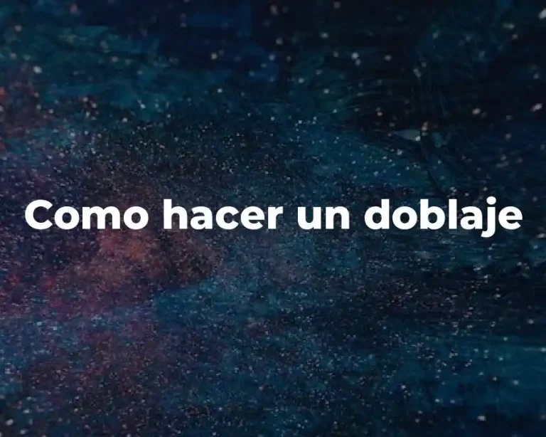 Como hacer un doblaje