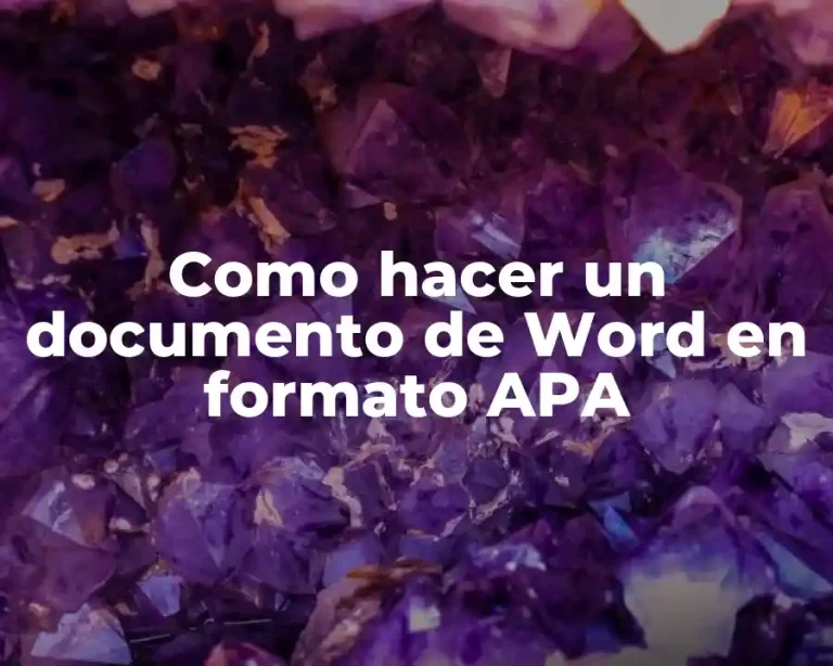 Como hacer un documento de Word en formato APA