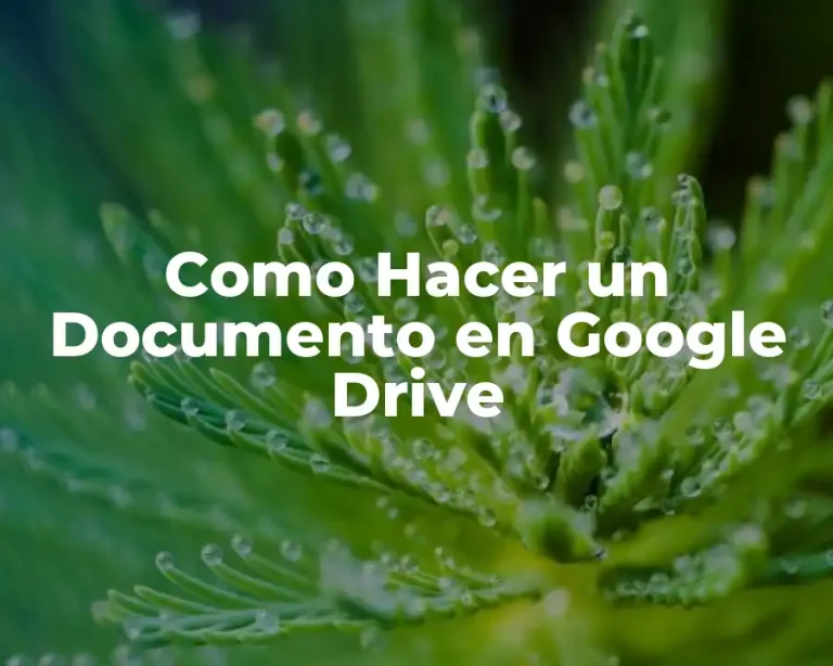 Como Hacer un Documento en Google Drive