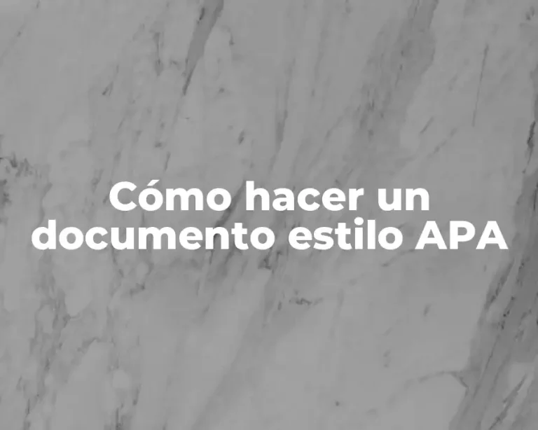 Cómo hacer un documento estilo APA