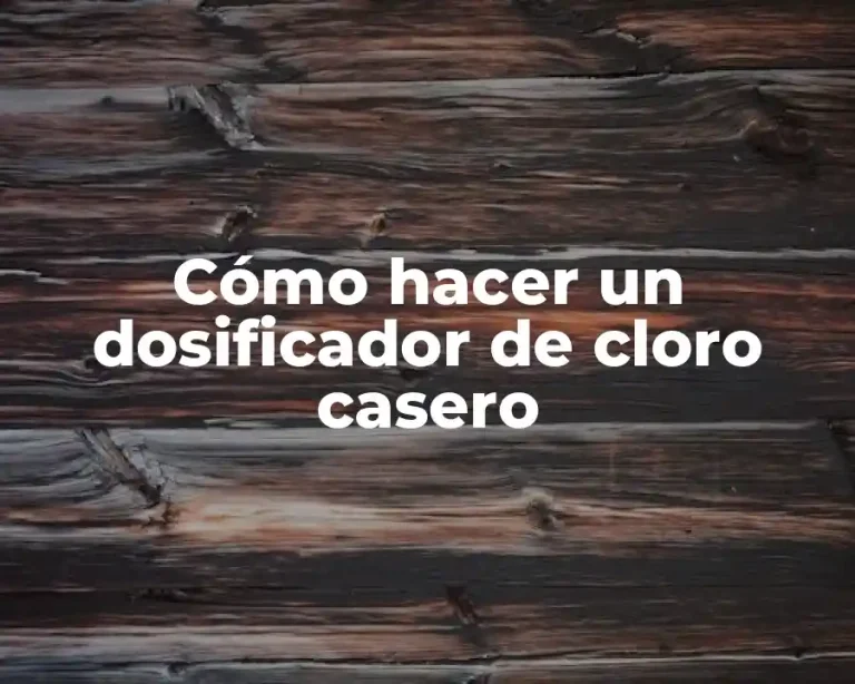 Cómo hacer un dosificador de cloro casero