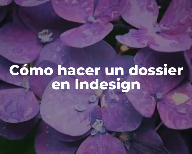 Cómo hacer un dossier en Indesign