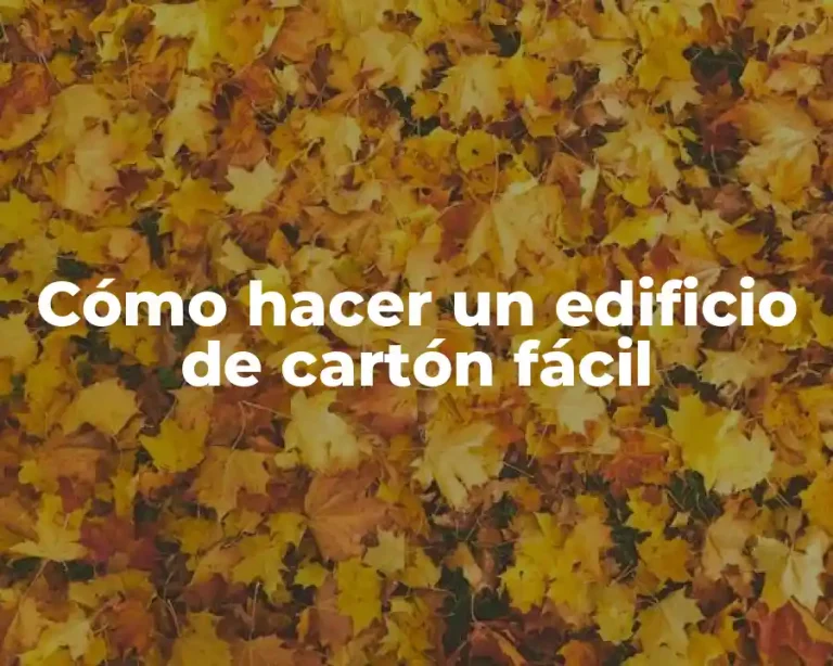 Cómo hacer un edificio de cartón fácil