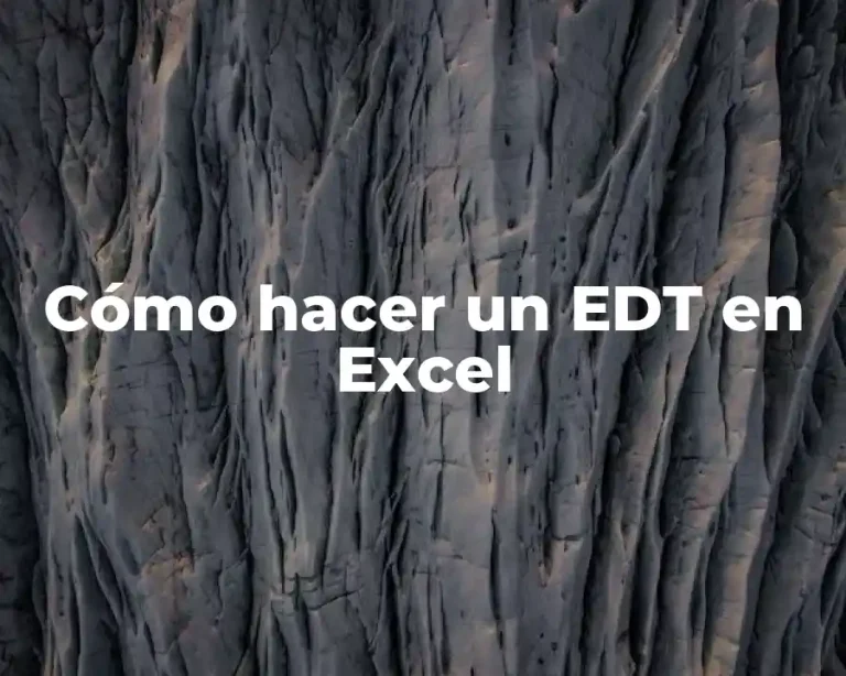Cómo hacer un EDT en Excel