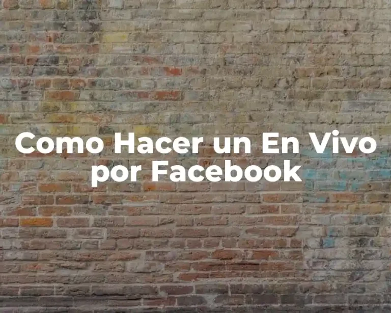 Como Hacer un En Vivo por Facebook