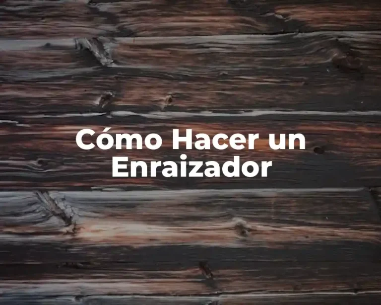 Cómo Hacer un Enraizador