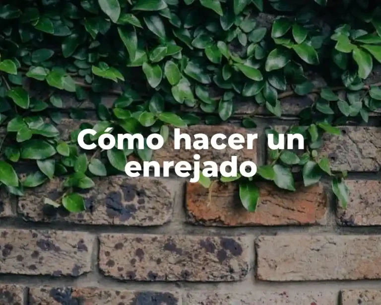 Cómo hacer un enrejado