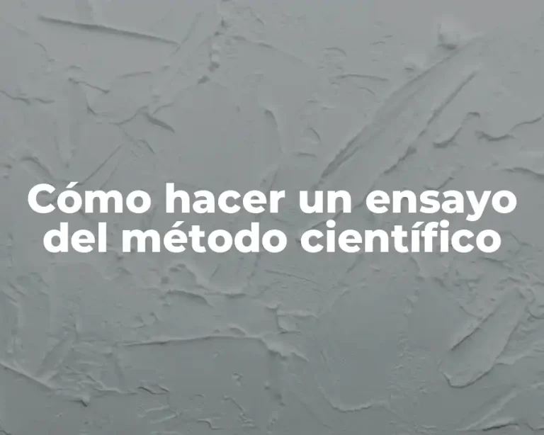 Cómo hacer un ensayo del método científico