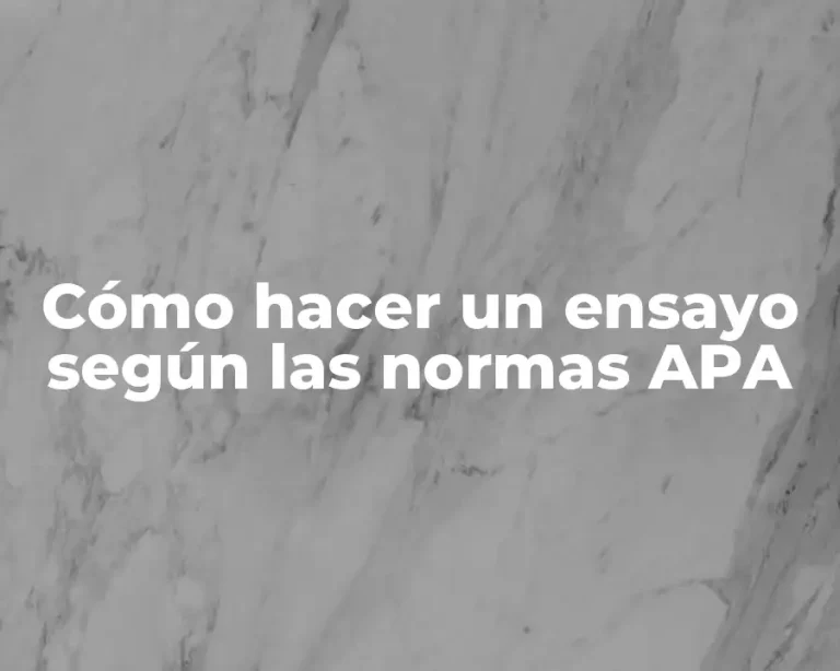 Cómo hacer un ensayo según las normas APA