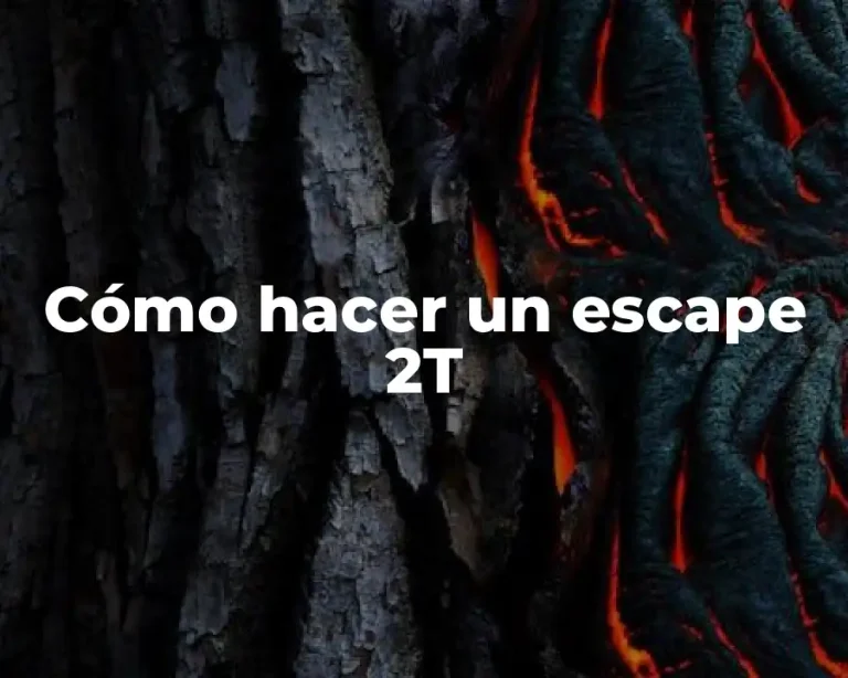 Cómo hacer un escape 2T