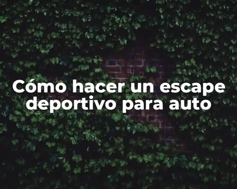 Cómo hacer un escape deportivo para auto