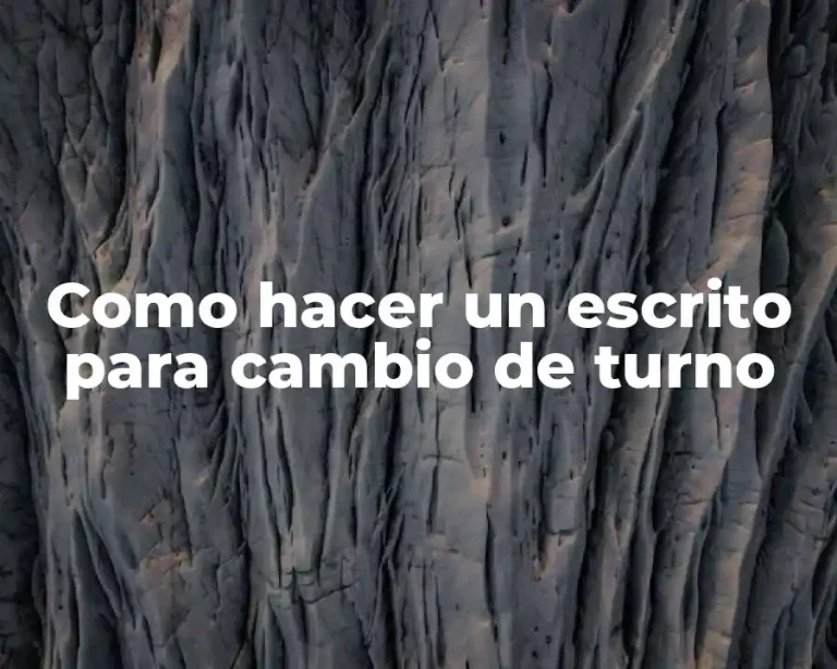 Como hacer un escrito para cambio de turno