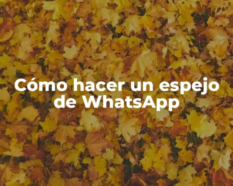 Cómo hacer un espejo de WhatsApp