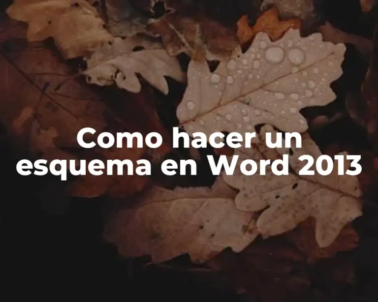 Como hacer un esquema en Word 2013