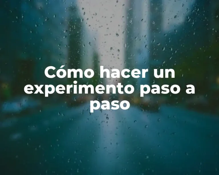 Cómo hacer un experimento paso a paso