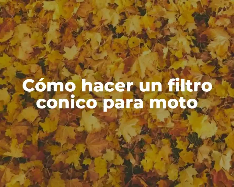 Cómo hacer un filtro conico para moto