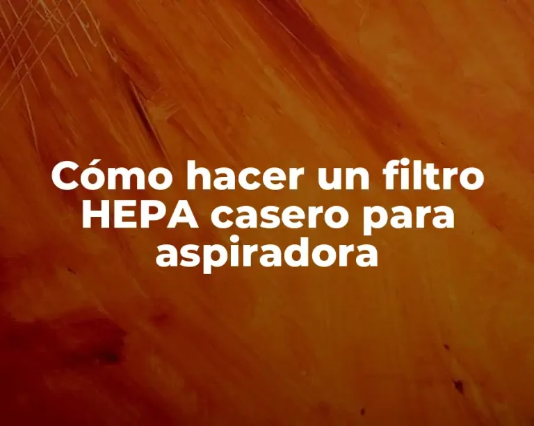 Cómo hacer un filtro HEPA casero para aspiradora