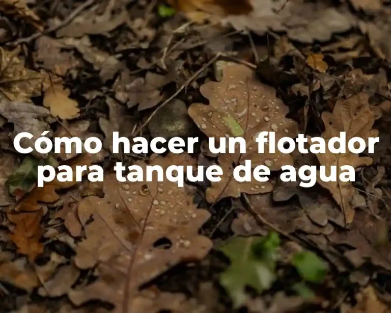 Cómo hacer un flotador para tanque de agua