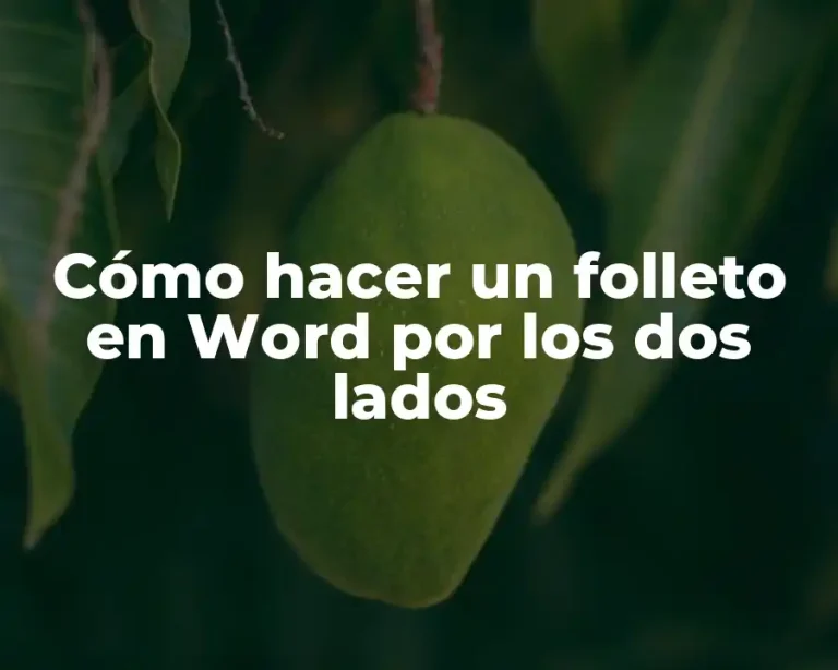 Cómo hacer un folleto en Word por los dos lados
