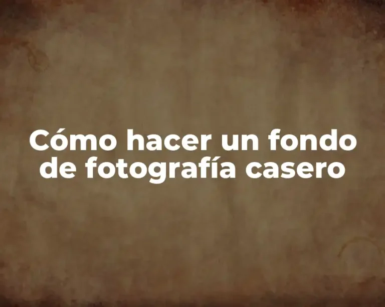 Cómo hacer un fondo de fotografía casero