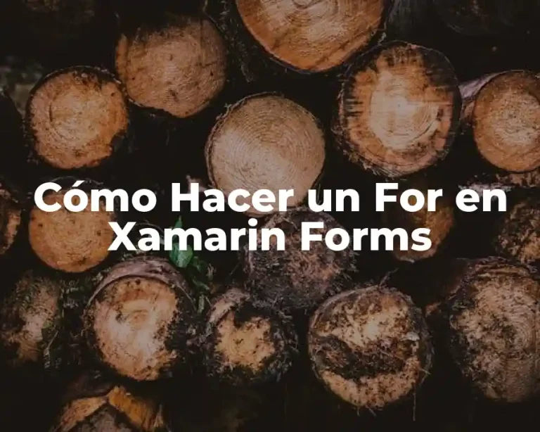 Cómo Hacer un For en Xamarin Forms