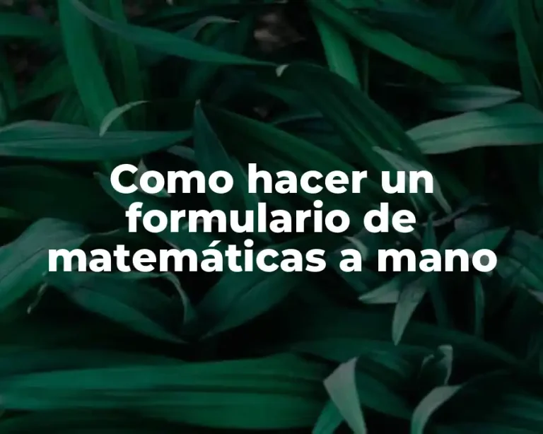 Como hacer un formulario de matemáticas a mano