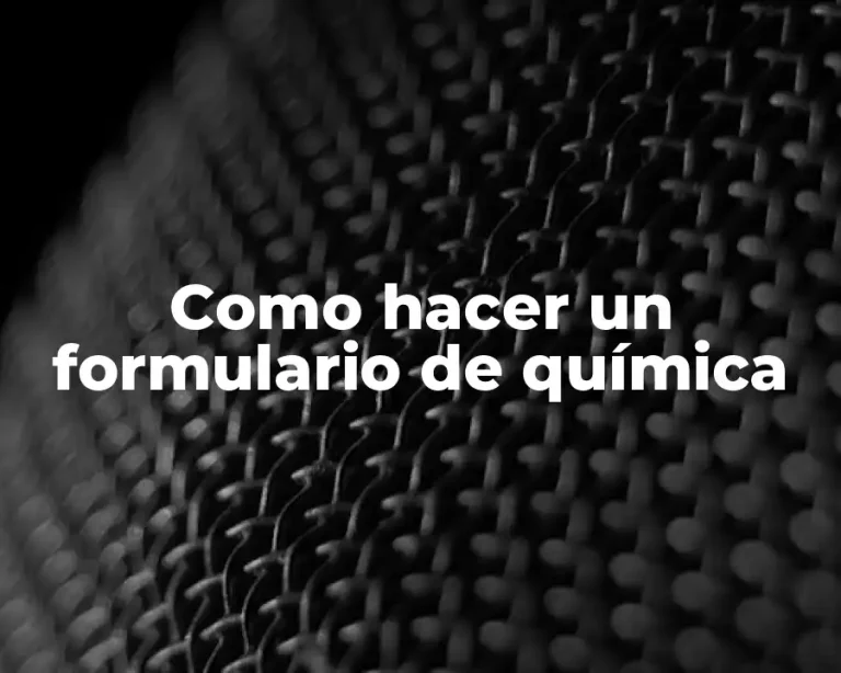 Como hacer un formulario de química