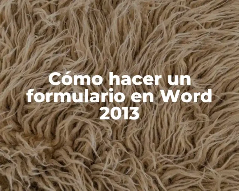 Cómo hacer un formulario en Word 2013
