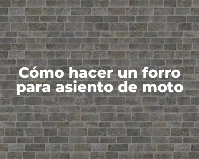 Cómo hacer un forro para asiento de moto