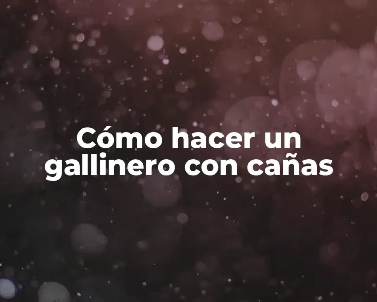 Cómo hacer un gallinero con cañas