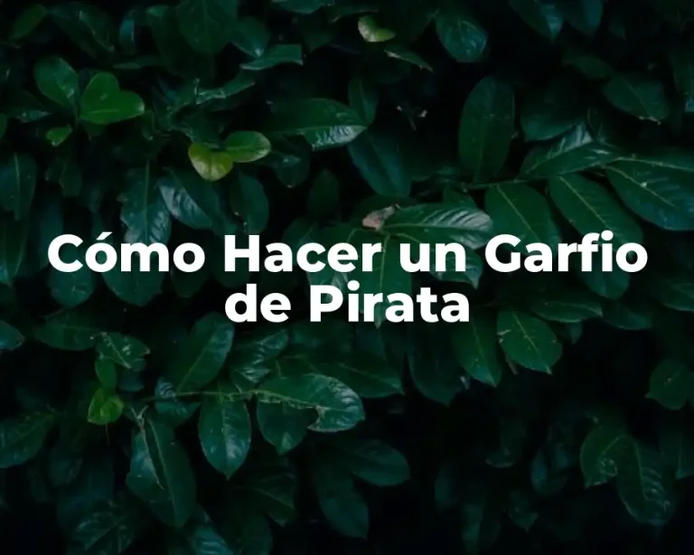Cómo Hacer un Garfio de Pirata
