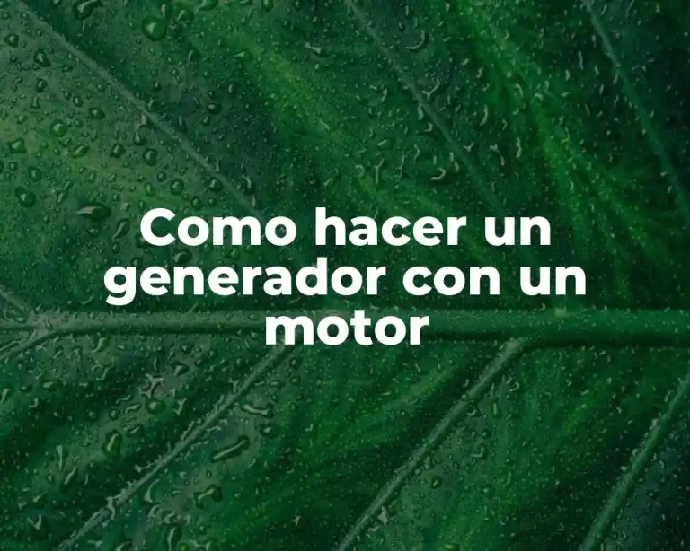 Como hacer un generador con un motor