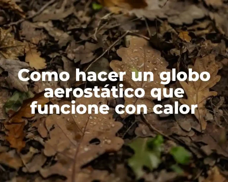 Como hacer un globo aerostático que funcione con calor