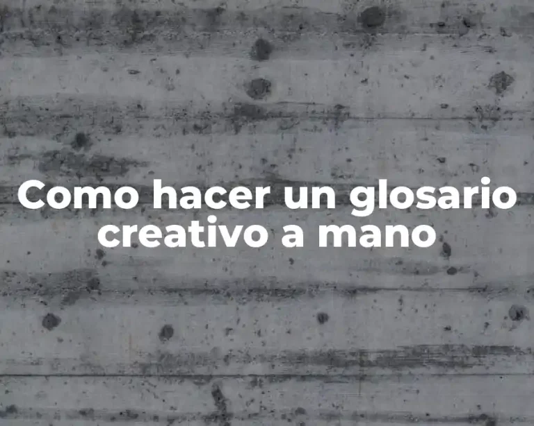 Como hacer un glosario creativo a mano