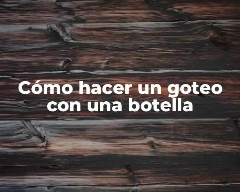 Cómo hacer un goteo con una botella