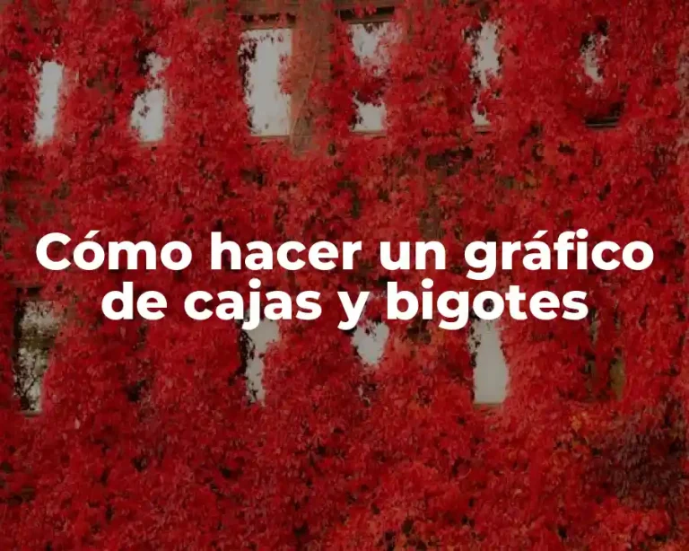 Cómo hacer un gráfico de cajas y bigotes