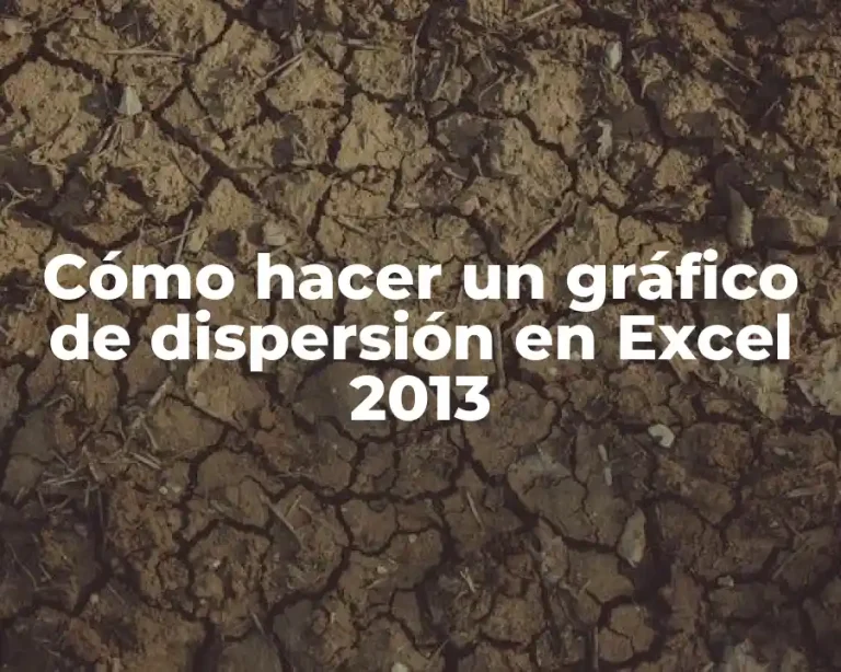Cómo hacer un gráfico de dispersión en Excel 2013