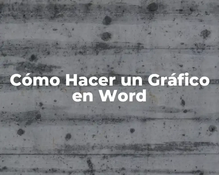 Cómo Hacer un Gráfico en Word