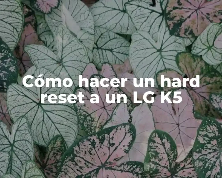 Cómo hacer un hard reset a un LG K5